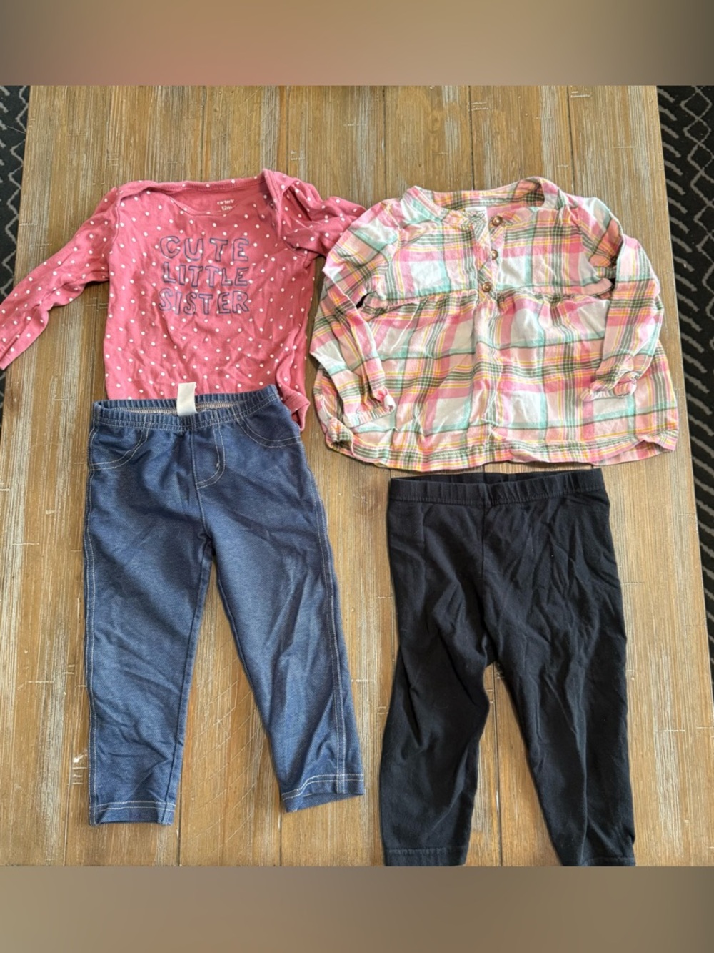 Baby girl onesie shirt and pants set